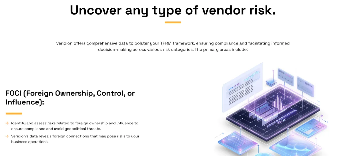 Veridion dashboard