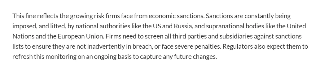Sanctions Monitoring Text