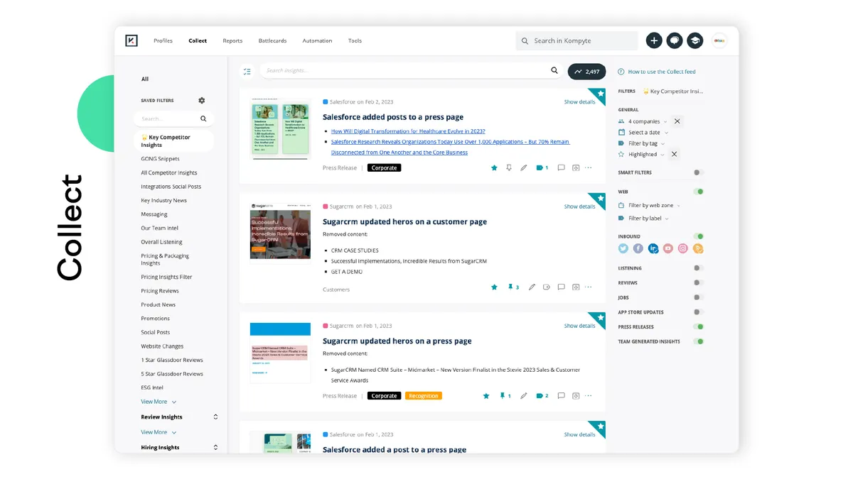 Kompyte dashboard