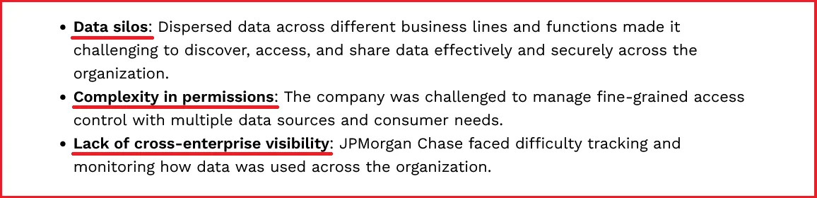 Data challenges list text graphic