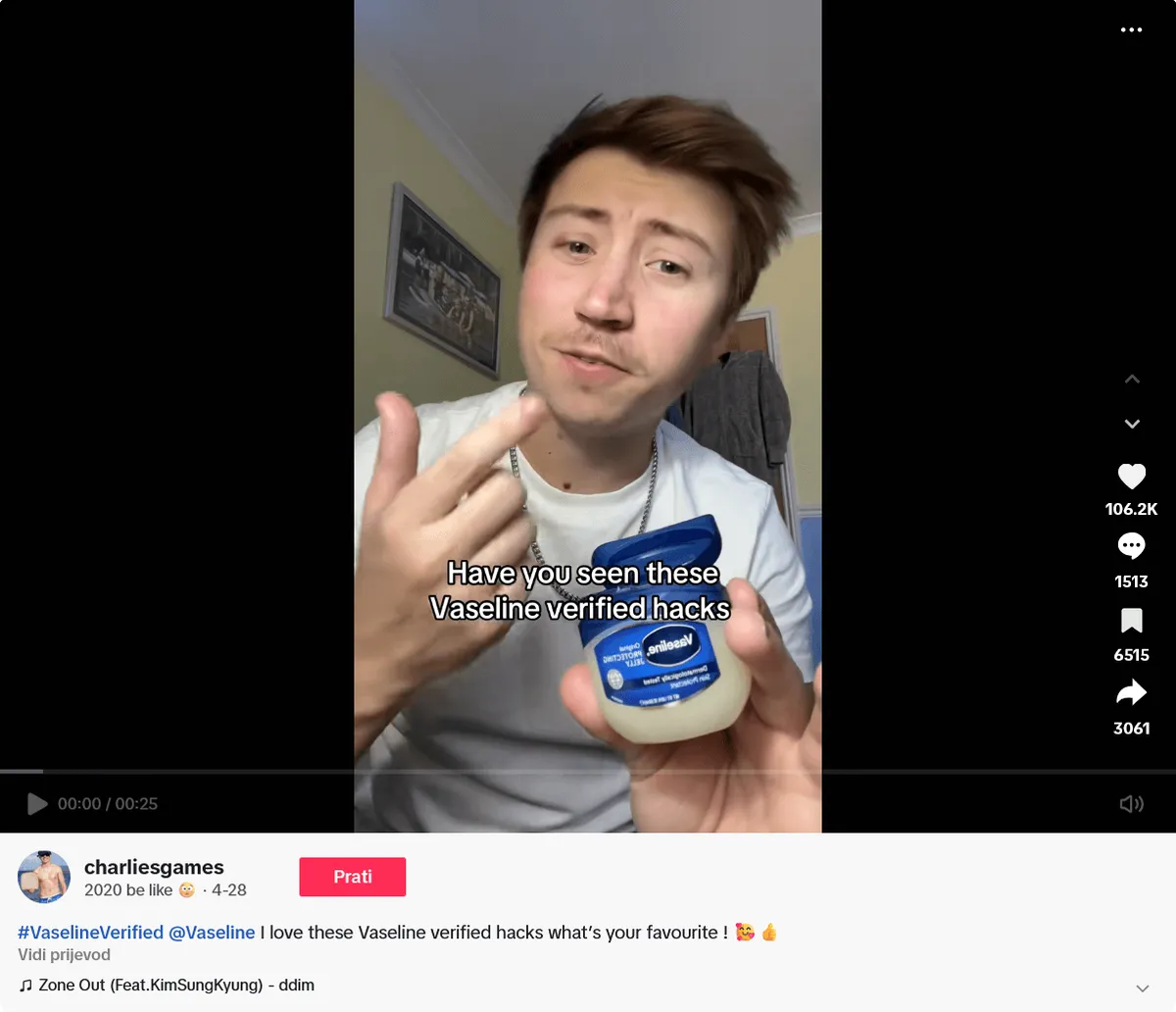 TikTok Vaseline hacks video