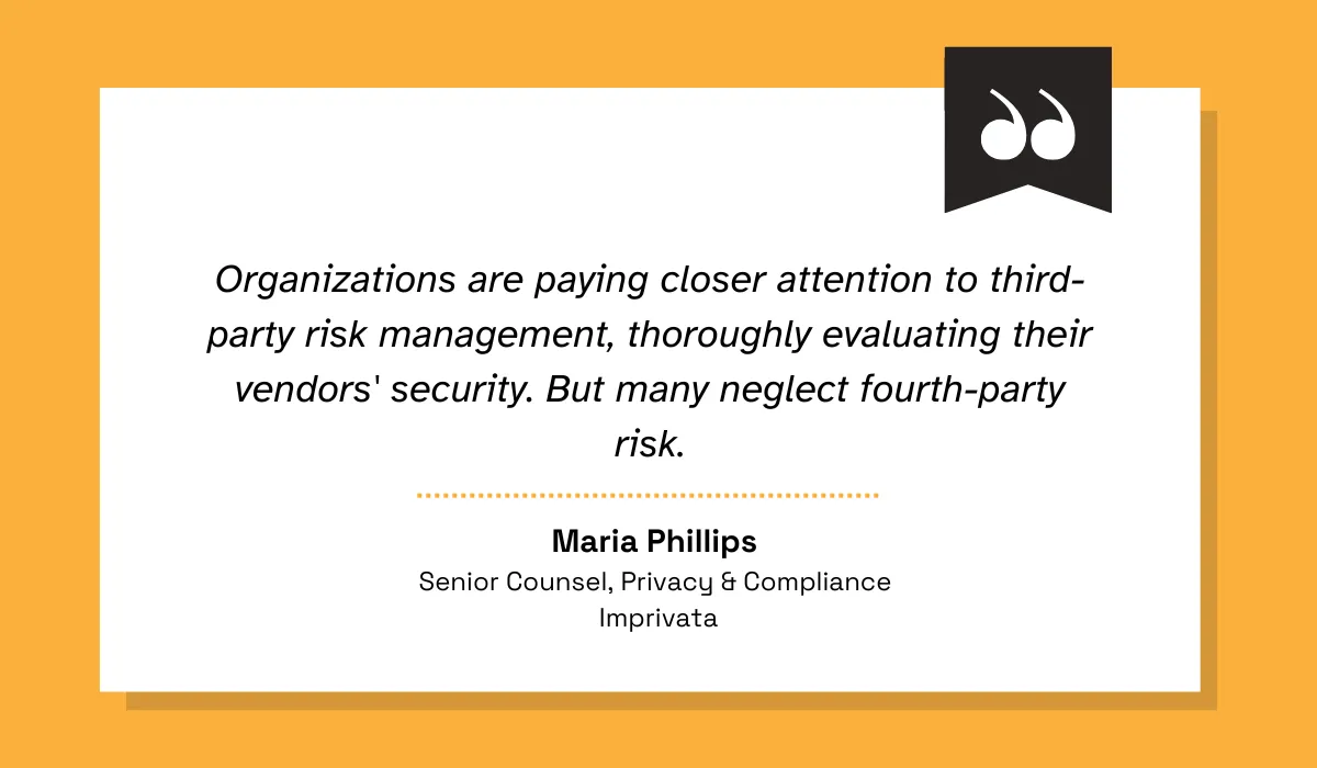 quote on companies neglecting fourth party risk
