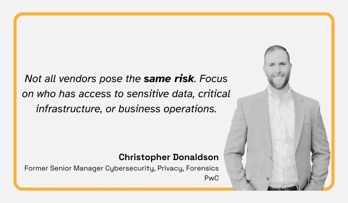 quote on adjusting risk management practices based on vendor criticality