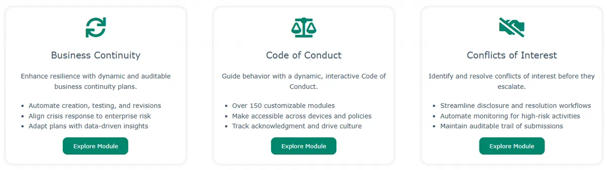 SAI360 modules screenshot