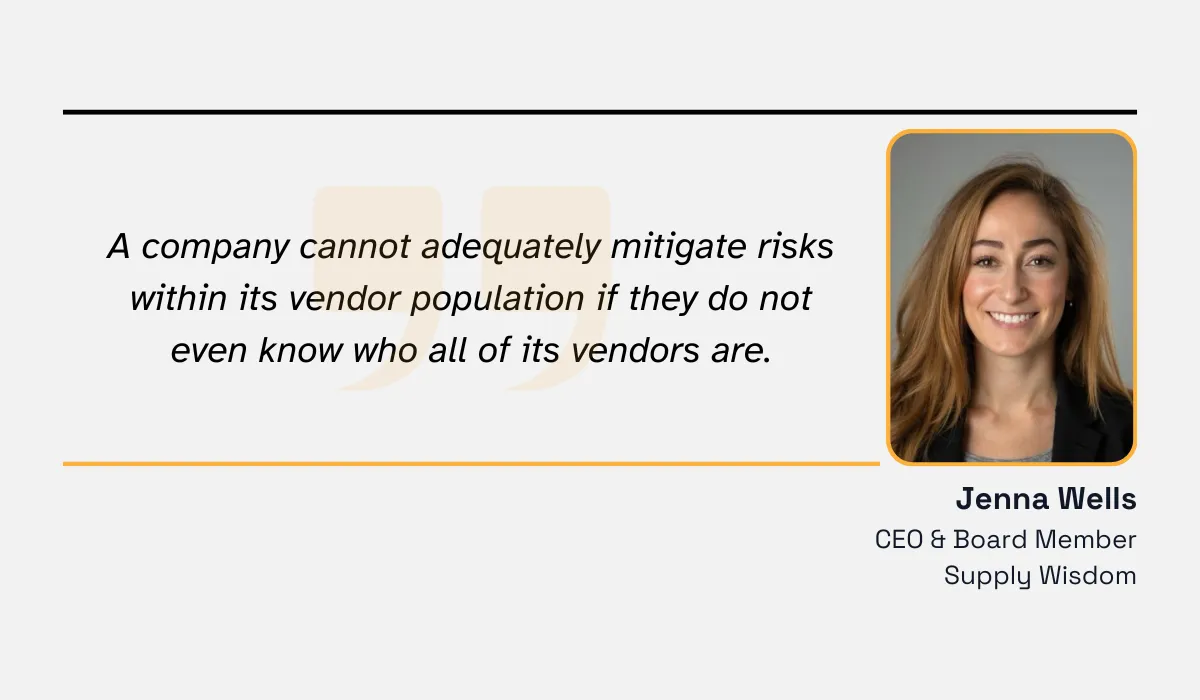 quote on the importance of knowing who a company's vendors are