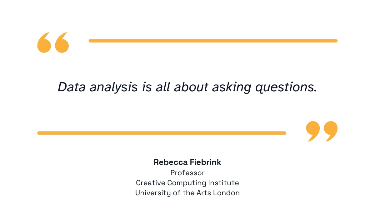 quote stating that data analysis is about asking questions
