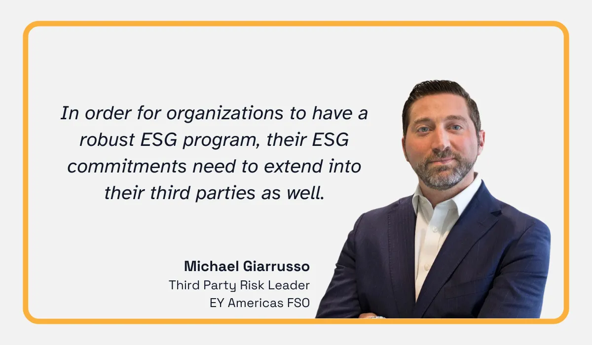 quote on the importance of companies embedding their ESG goals and policies into their TPRM strategies