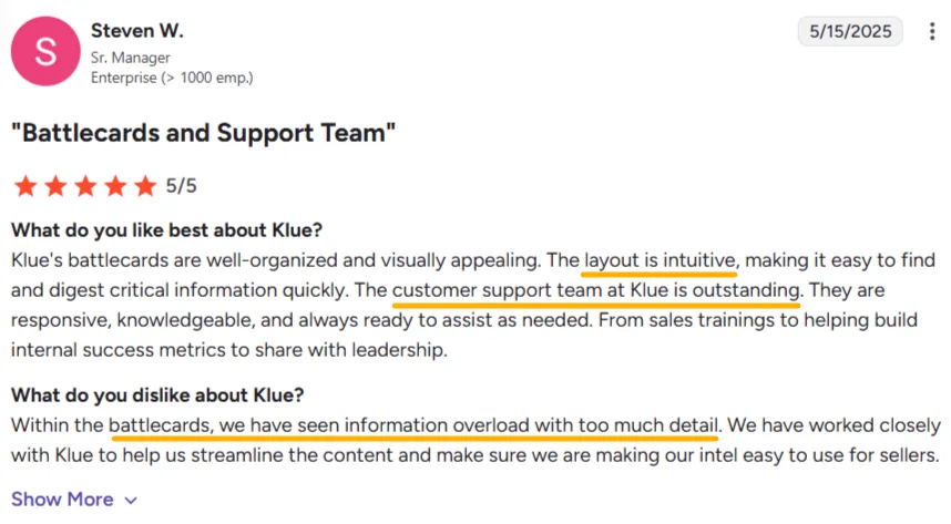 klue tool review screenshot