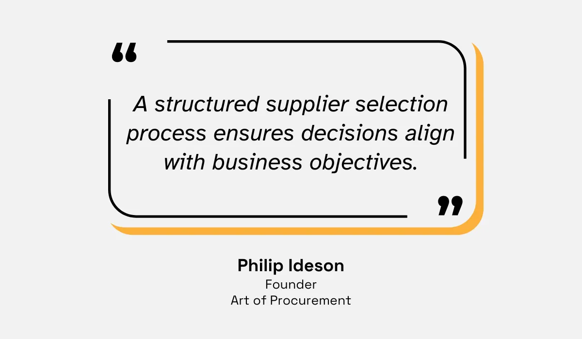 quote on structured supplier selection