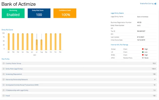 actimize tool screenshot