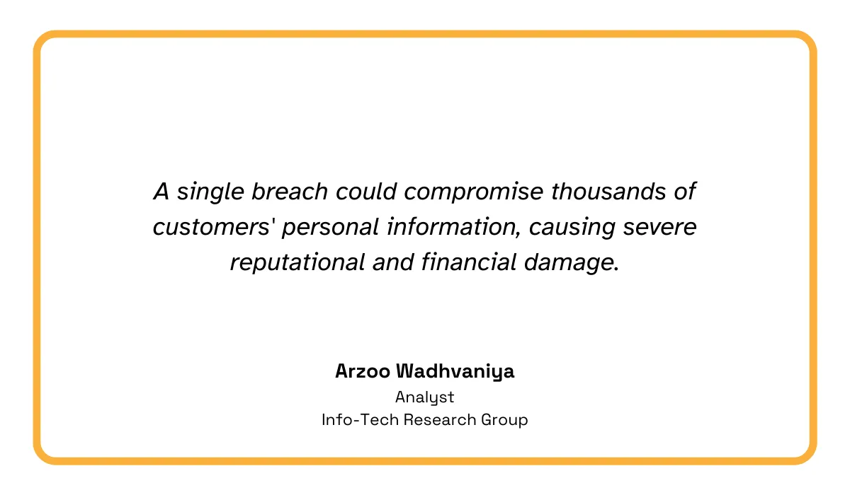 quote on the dangers of breaches compromising customer data