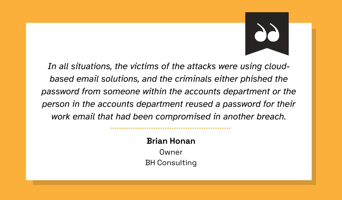 quote exemplifying business email compromise fraud type