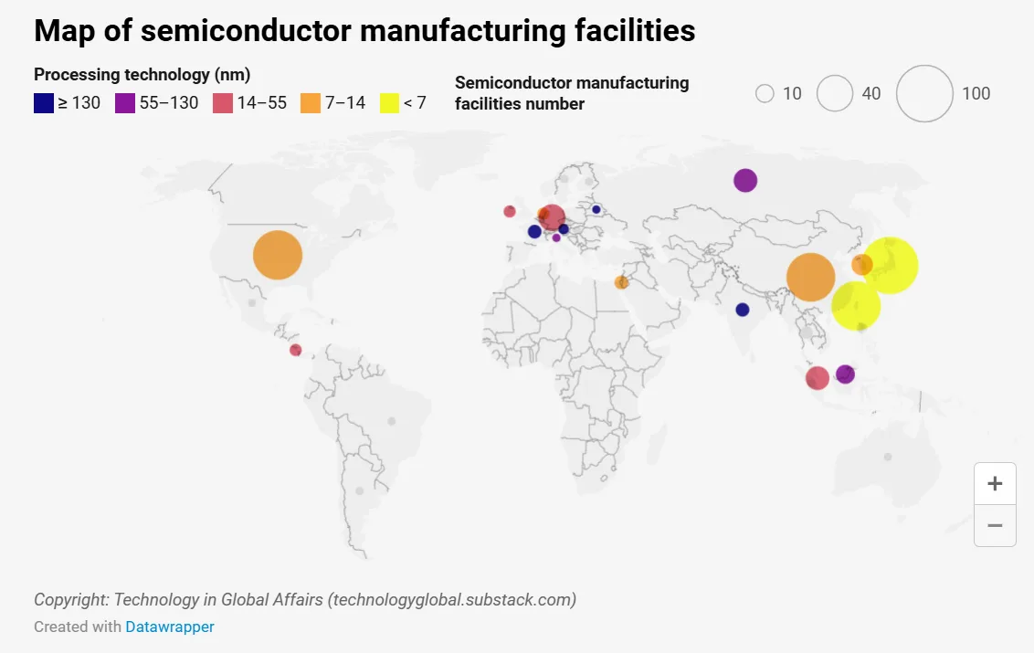 map of semiconductor manufacturing facilities