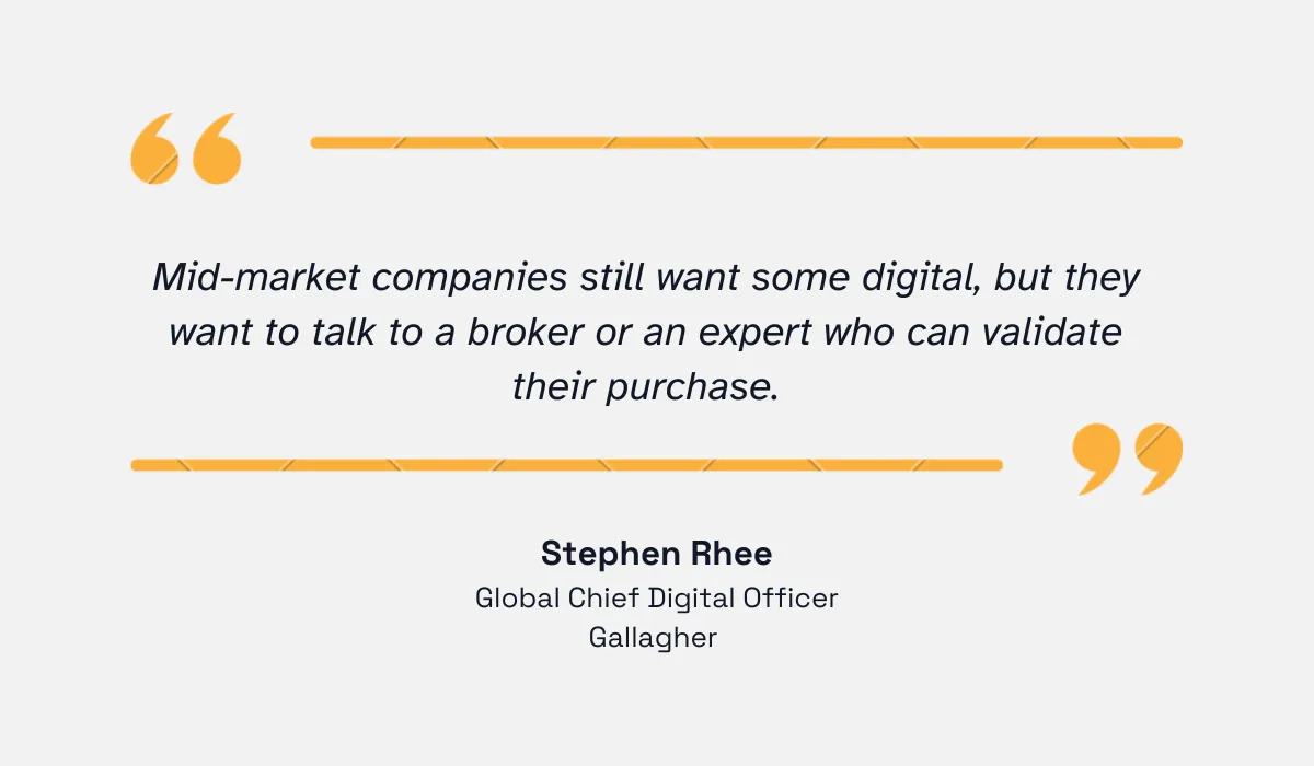 quote on how mid market companies like talking to insurance brokers