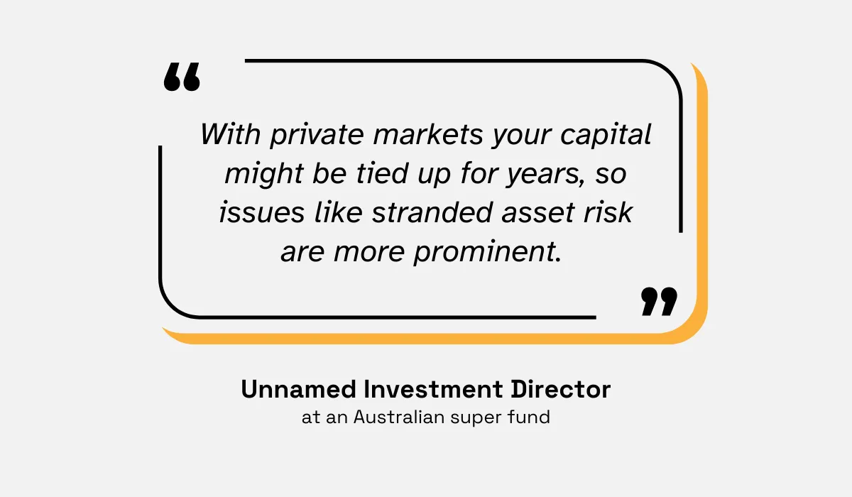 quote on how private market investments require greater ESG scrutiny