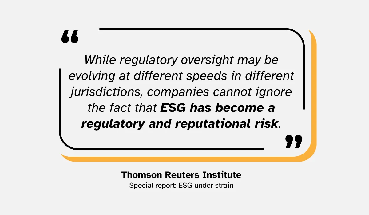 quote on how esg is becoming a regulatory and reputational risk