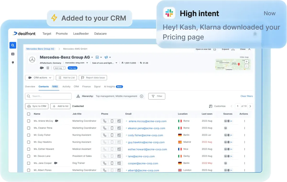 dealfront tool screenshot