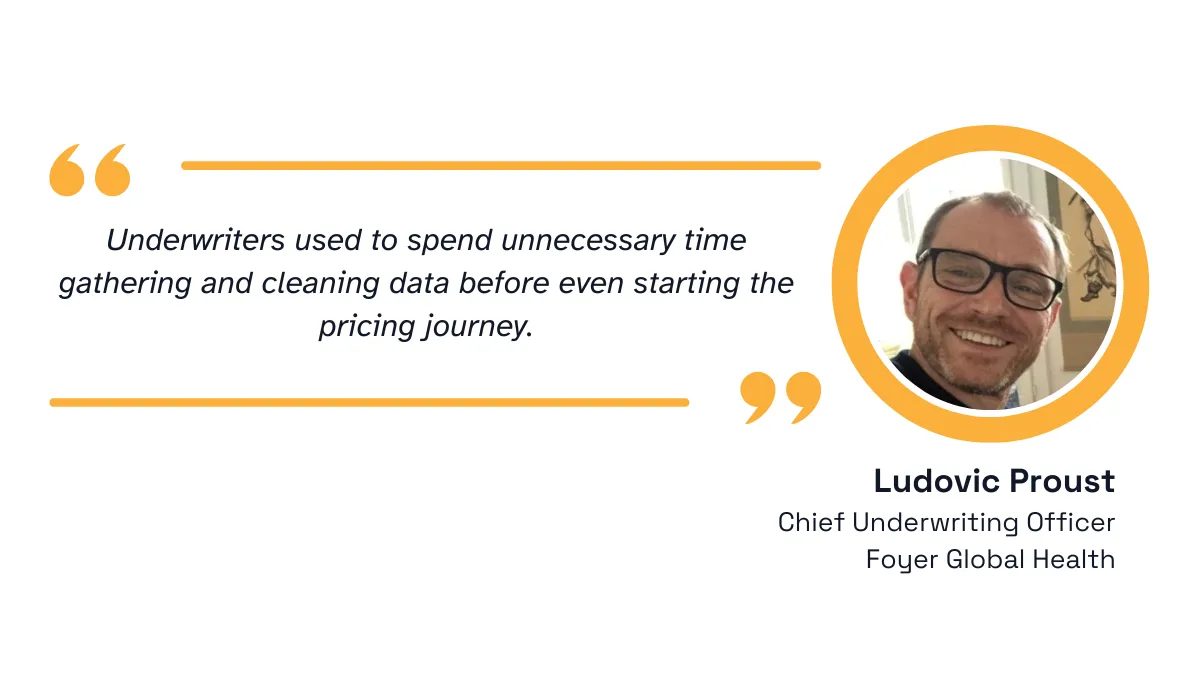 quote on how underwriters spend a lot of time on cleaning data