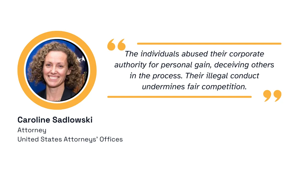 quote on how individuals abused their position for personal gain in a fraud case