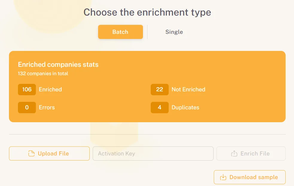 veridion data enrichment screenshot
