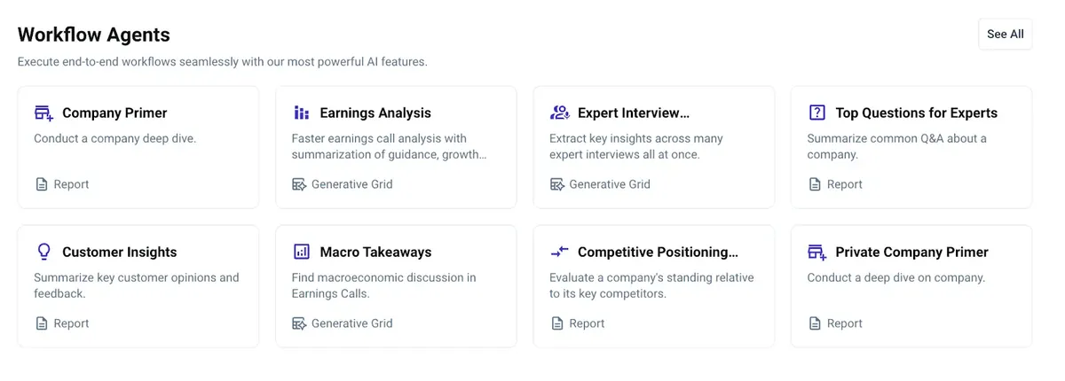 AlphaSense dashboard