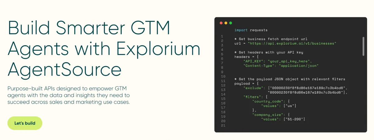 Explorium dashboard
