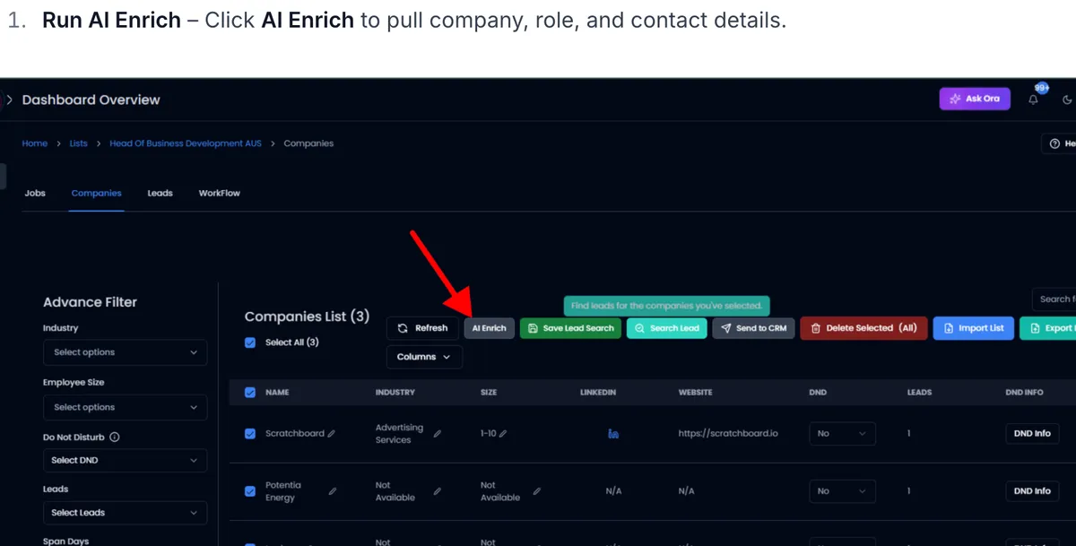 Oppora.ai dashboard