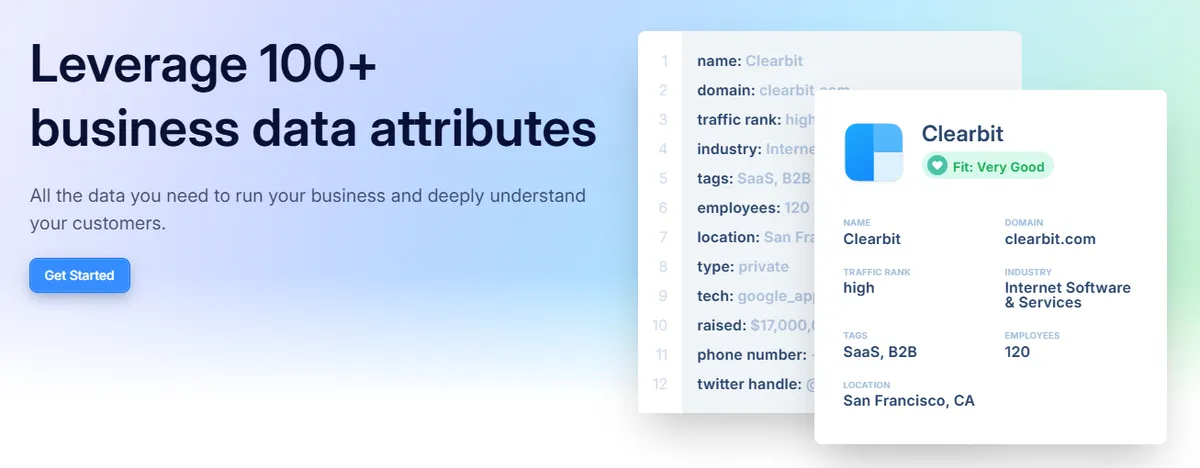 Clearbit dashboard