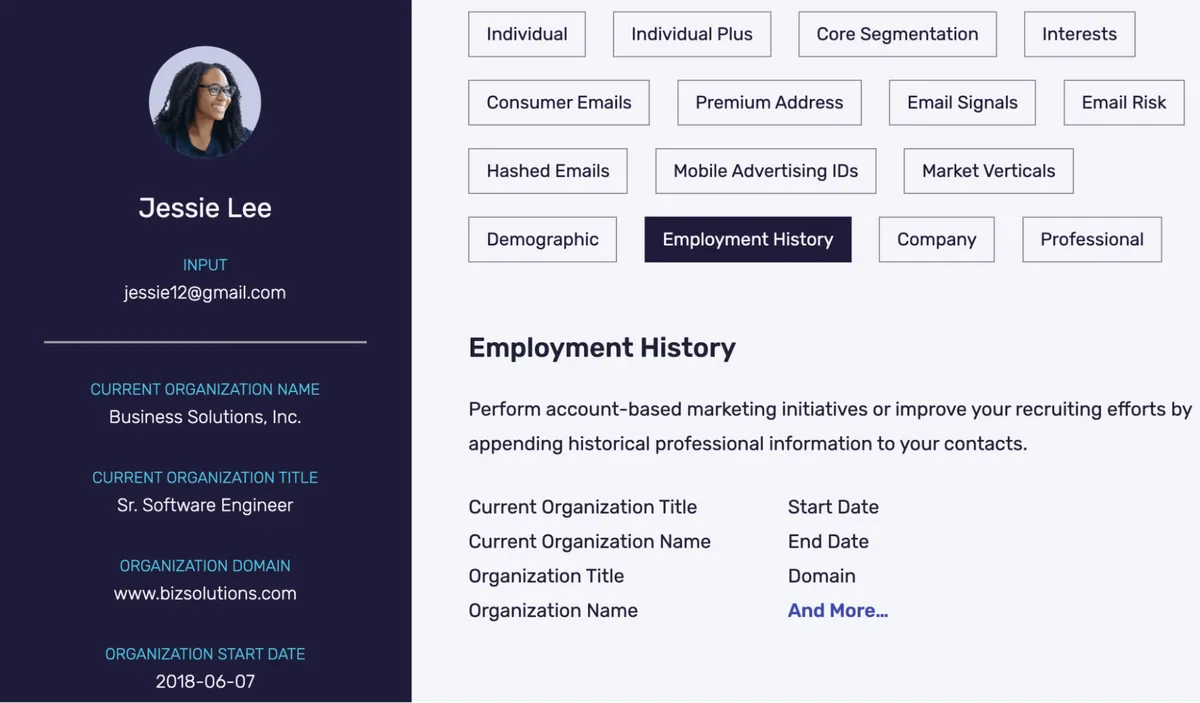 FullContact dashboard