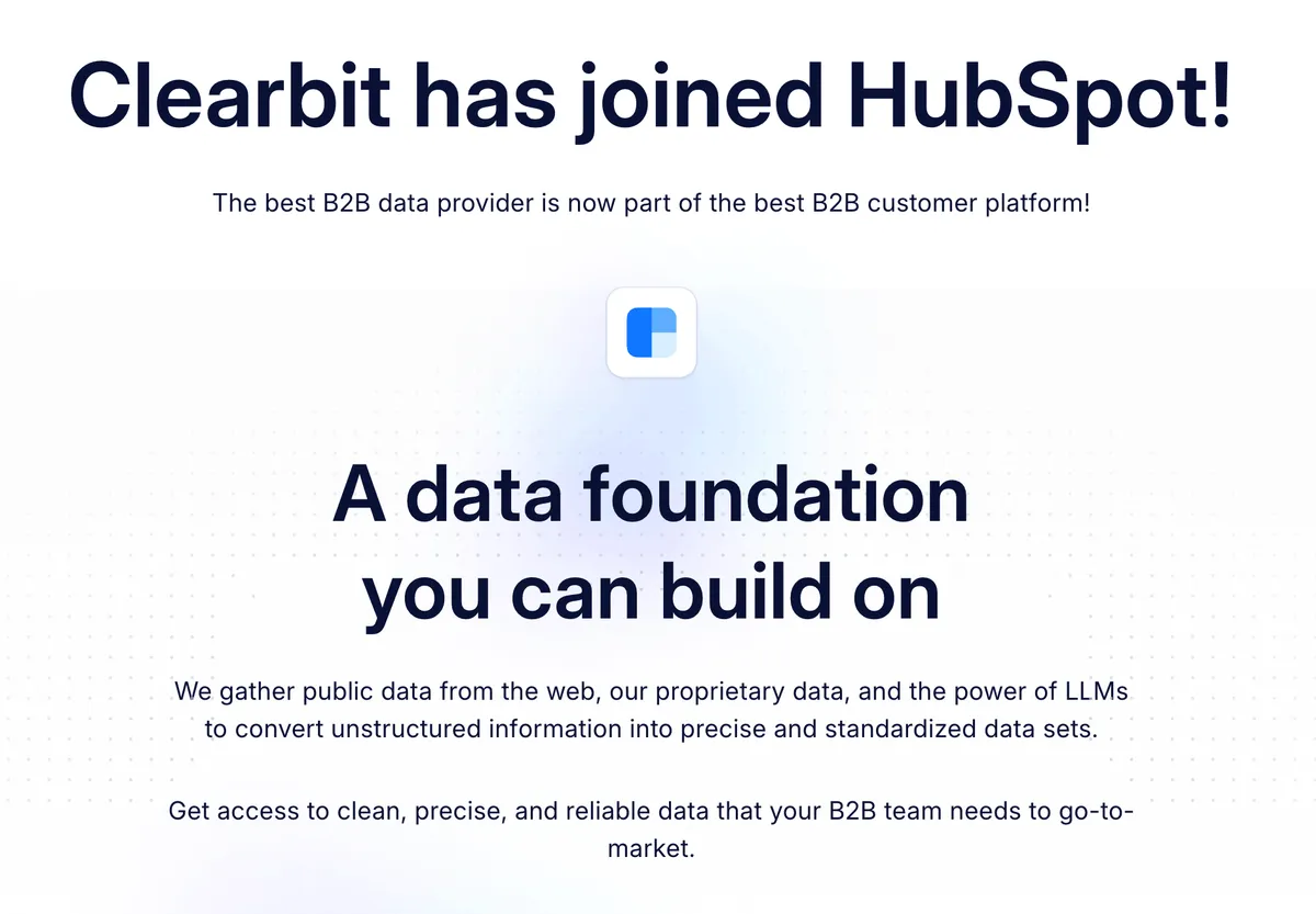 Clearbit dashboard