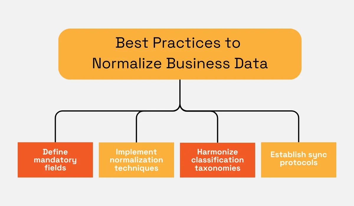 Business data normalization best practices diagram