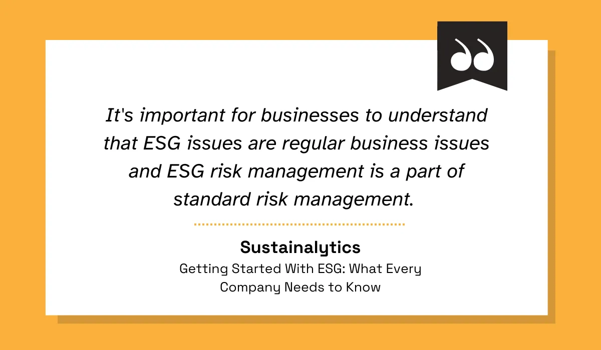 Sustainalytics ESG risk quote