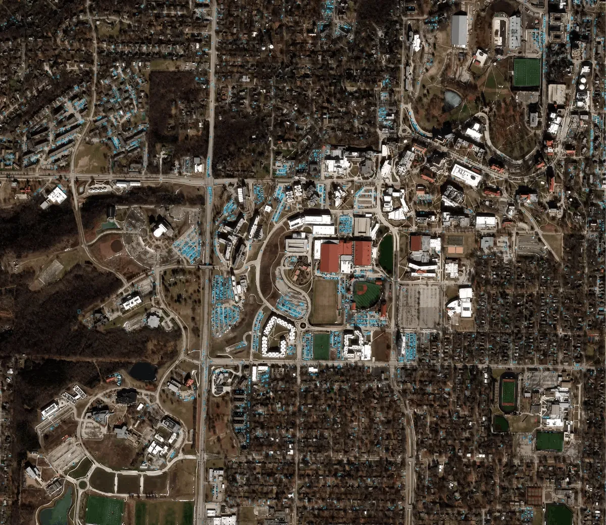 Satellite image of urban area