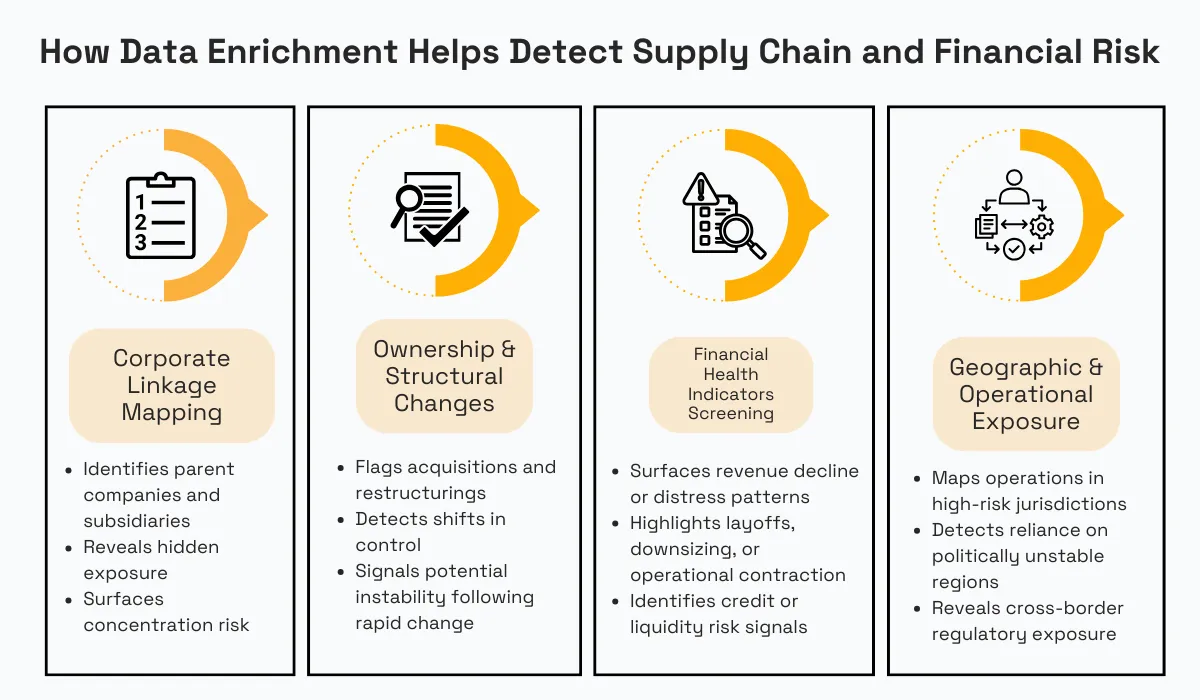 How data enrichment helps detect supply chain and financial risk diagram