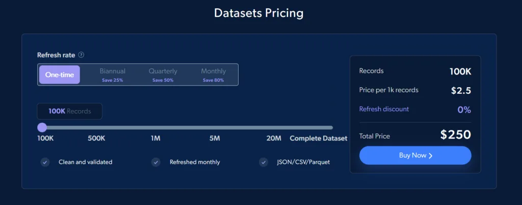 Bright Data dashboard