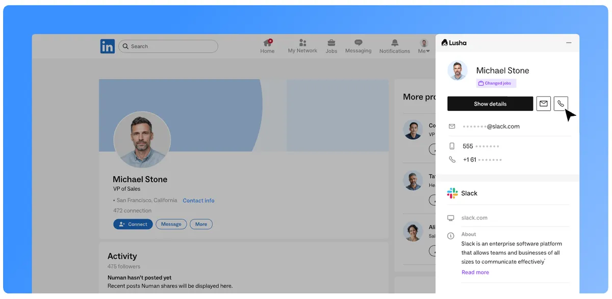 Lusha dashboard