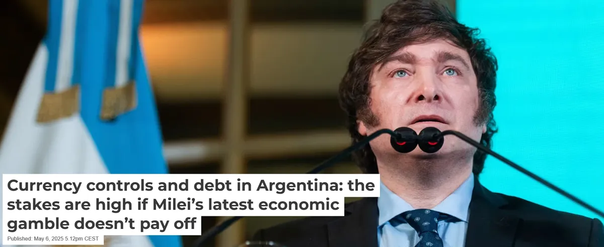 Article on currency controls and debt risks in Argentina