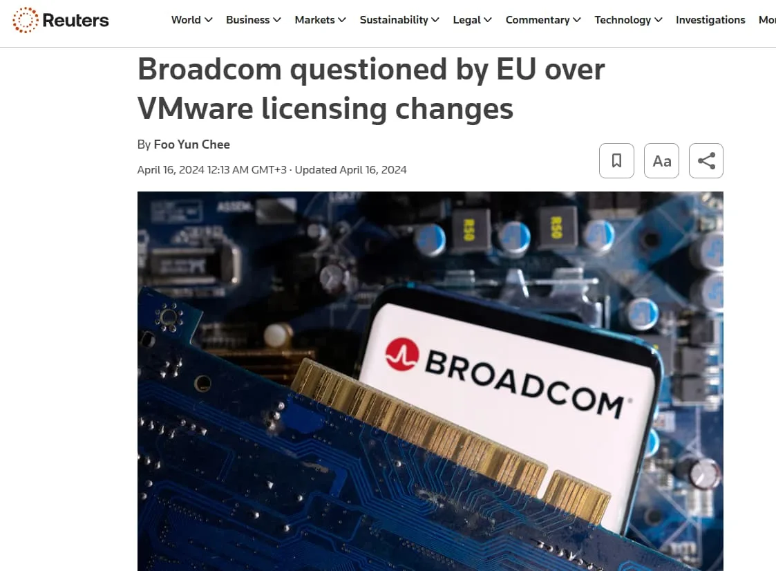 Broadcom Questioned by EU Over VMware Licensing Changes