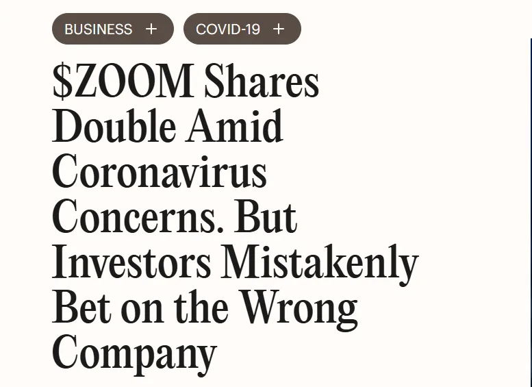 ZOOM shares double amid coronavirus concerns as investors mistake it for Zoom Video Communications