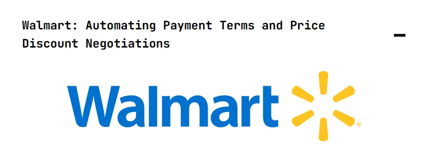 Walmart case study on automated payment terms and price discount negotiations