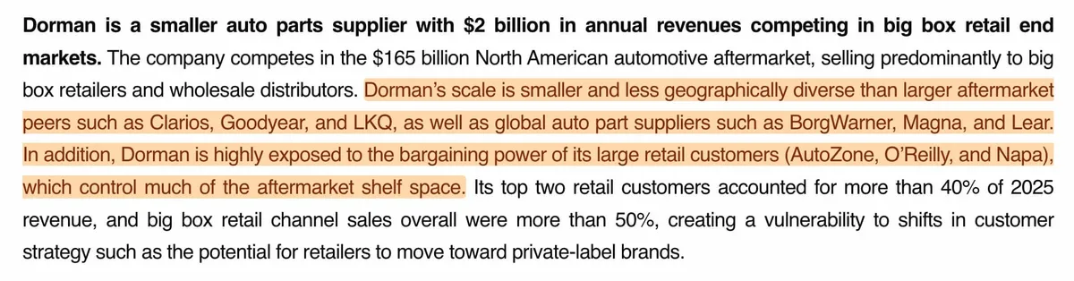 Scale, geographic reach, and customer concentration can materially affect peer comparability