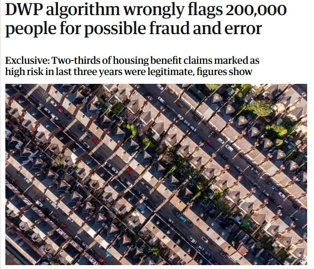 DWP algorithm wrongly flags 200,000 people for possible fraud