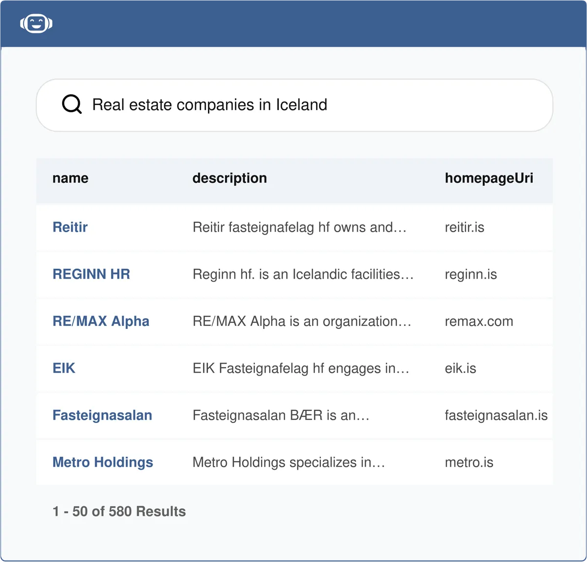 Diffbot dashboard