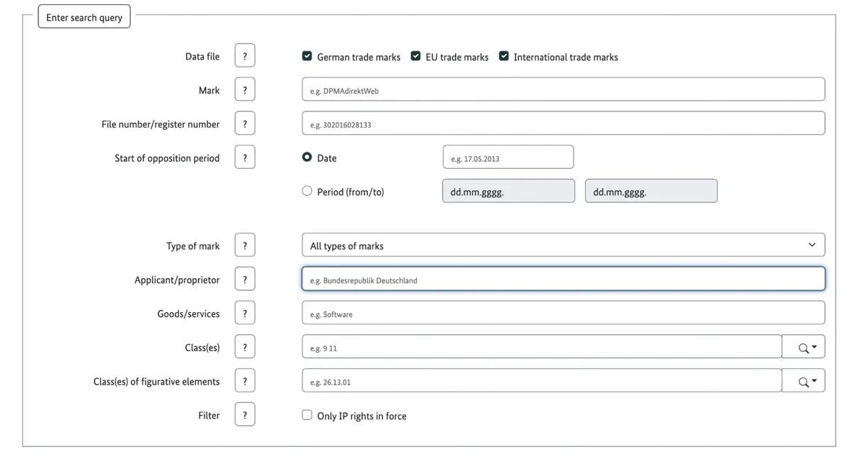DPMA dashboard