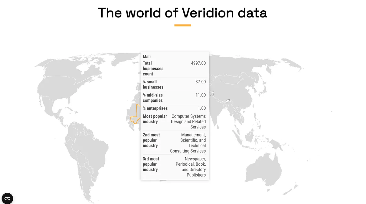 Veridion dashboard
