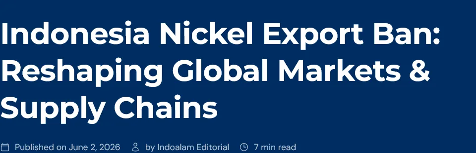 Article on Indonesia’s nickel export ban