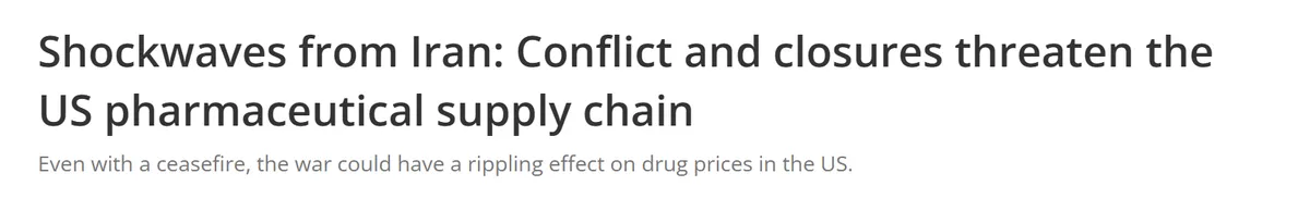 Shockwaves from Iran: Conflict and Closures Threaten the US Pharmaceutical Supply Chain