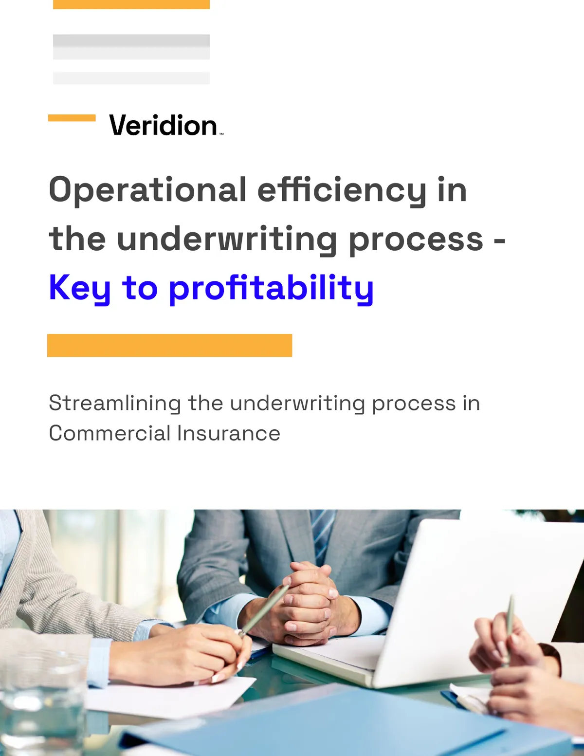 Streamlining the underwriting process in Commercial Insurance — report cover